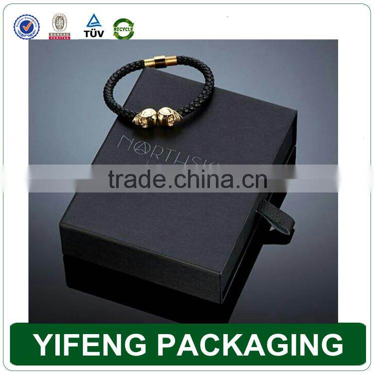 Custom Belt Black Cardboard Sliding Gift Box Wallet Boxes