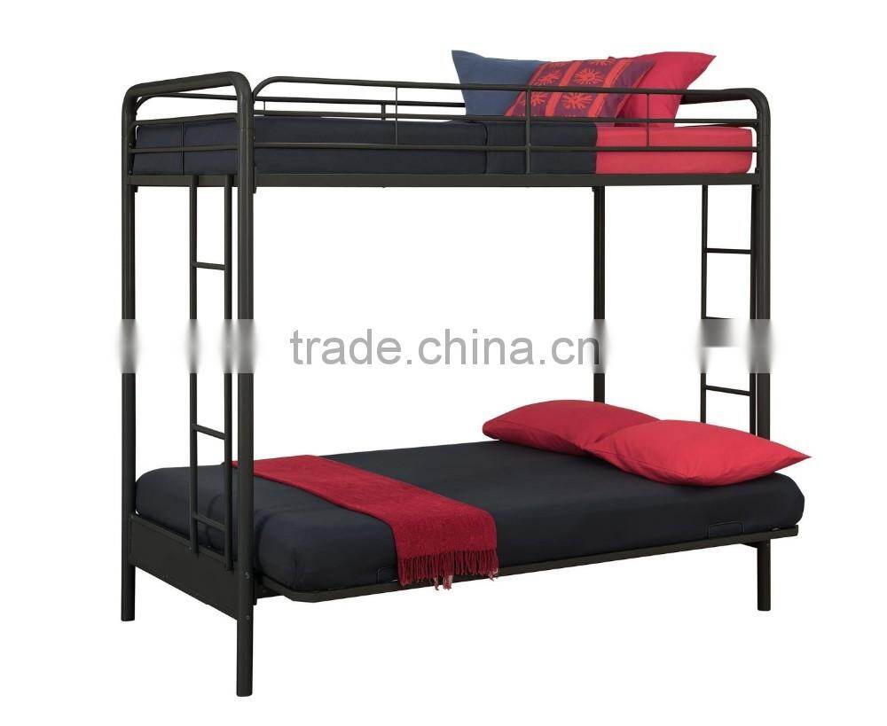 Childrens Cynthia Silver Metal Futon Bunk Beds