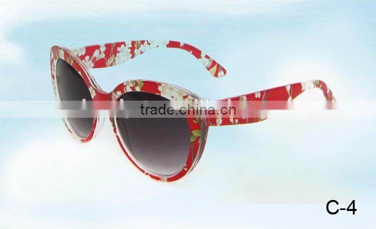 ladies new model flower heat transfer printing frame sunglasses