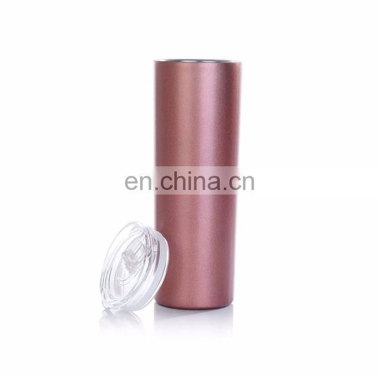 High Quality 20 0Z Slim Stainless Steel Tumbler with Straw Wholesale