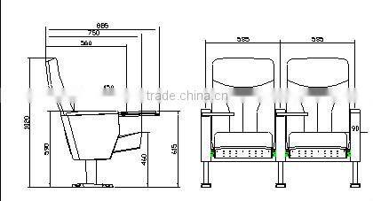 Yes folded armchair auditorium seating design HJ6802-E