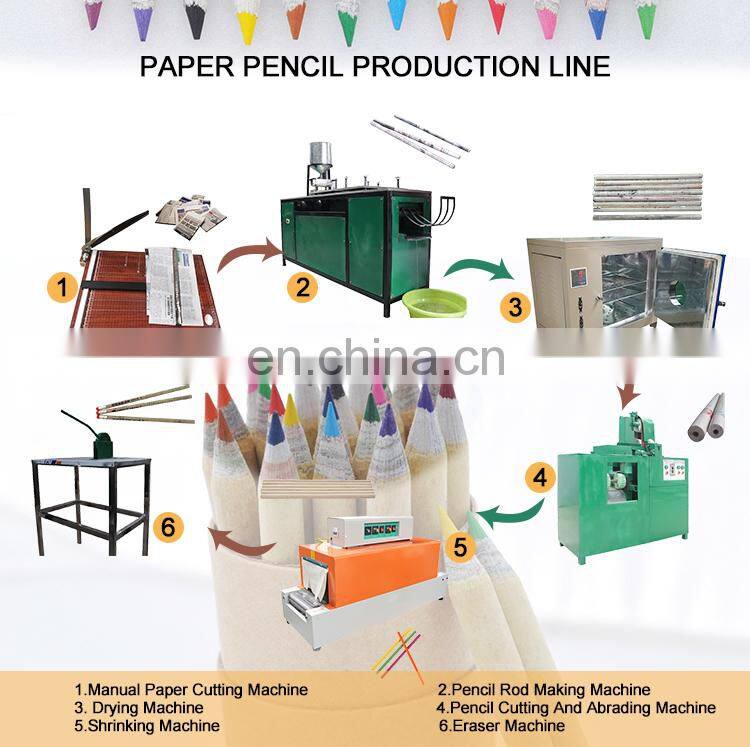 Automatic recycle waste paper pencil stick rolling maker making machine