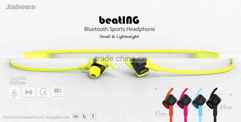 High quality wireless neckband stereo waterproof sport bluetooth ear buds for samsung