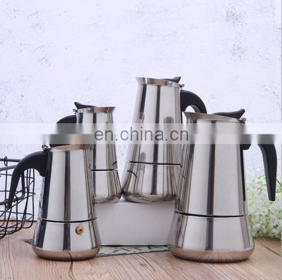 CHINA FACTORY 6 Cup Coffee Maker Stovetop Espresso Coffee Maker Moka Coffee Pot Stainless Steel