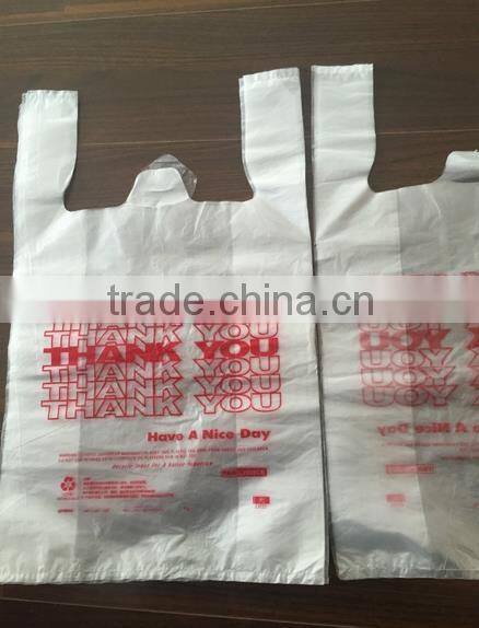 Printed HDPE T-shirt Bag with good quality