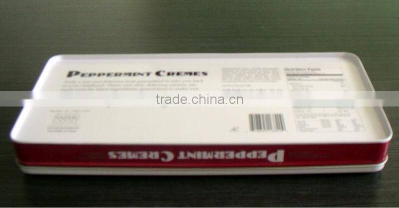 rectangular chocolate tin box