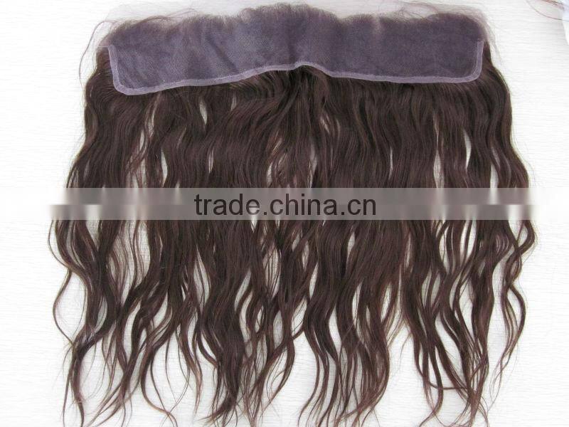 100% human hair silk PU base top lace front closure hair pieces