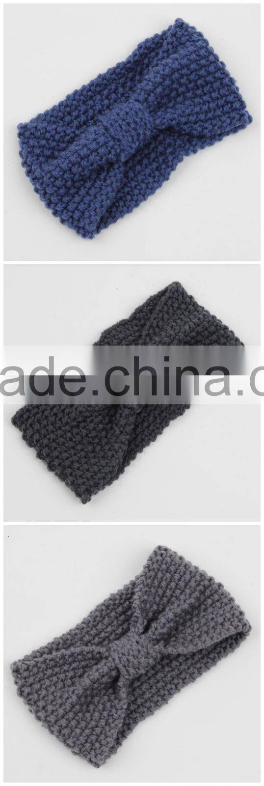 Fashion Ladies Bow Knot Pattern Knitted Daily Hair Headband
