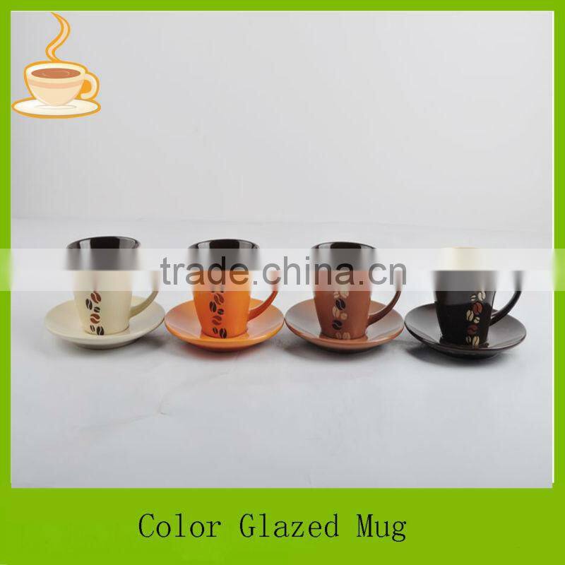 modren coffee mug with hamburger shape/mug with saucer