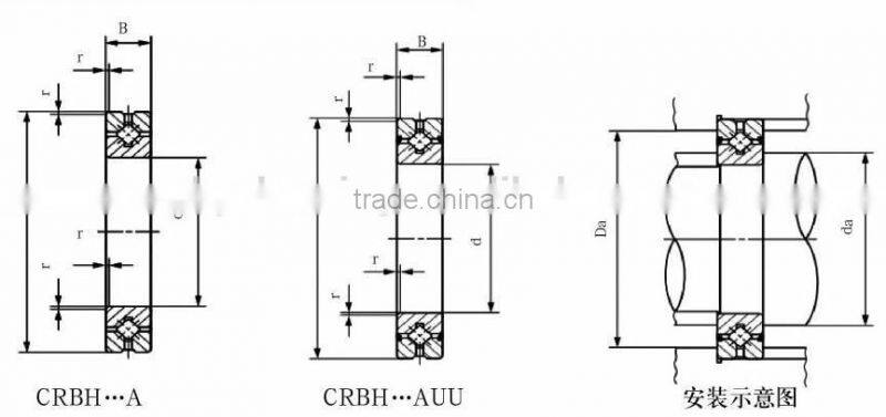 Crossed roller bearing CRBH13025 (130x190x25) Replace IKO Standard Bearing