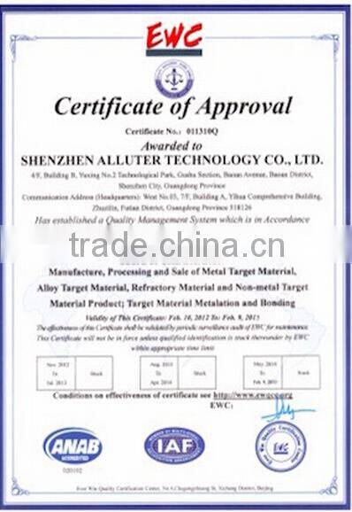 price per kg bonding sputtering target sputtering target materials chromium metal price