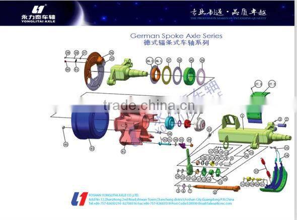 China OEM rubber torsion axle with disc brake