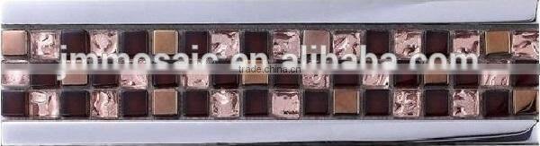 Border Glass Mosaic Tile-yellow ice broken