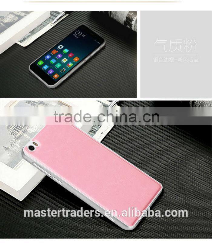 Original MOFI PU Leather Back Cover Case With Metal Frame For Xiaomi Note MT-3403