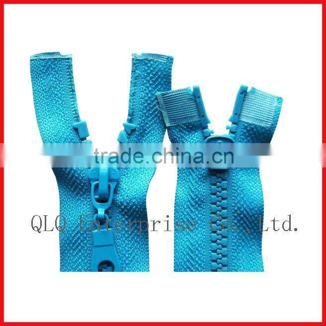 Two Ways Plastic Zip with Sliders