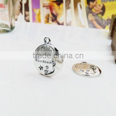 Fashion Moon and Star Charm Personalized Silver Logo Charm for DIY Jewelry