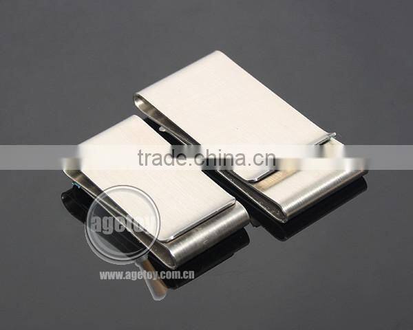 Double-deck Sliver Money Clip Slim Pocket Purse Cash Holder Card Organizer Stainless Steel Metal Money Clipper