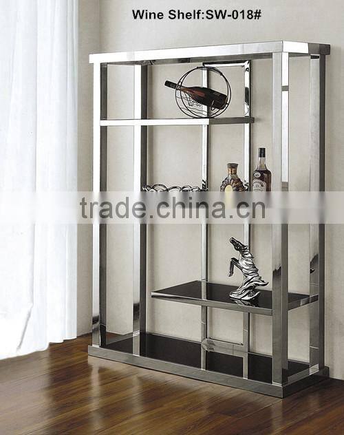 Multifunctional 4 layer stainless steel glass top display storage shelf (SW-018#)