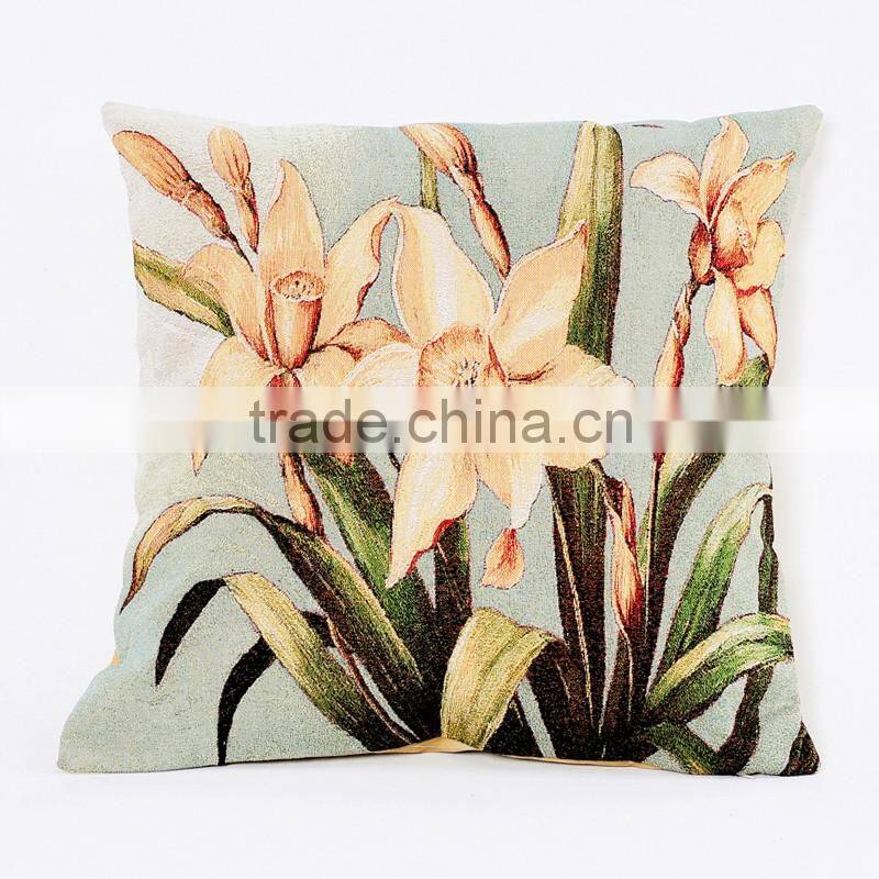 2016 hotesale 100% cotton wholesale printed style fancy flower cushion