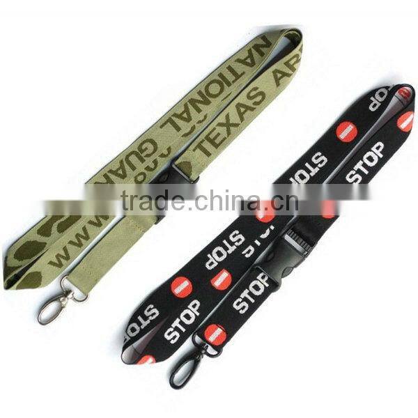 Embroidered woven lanyard