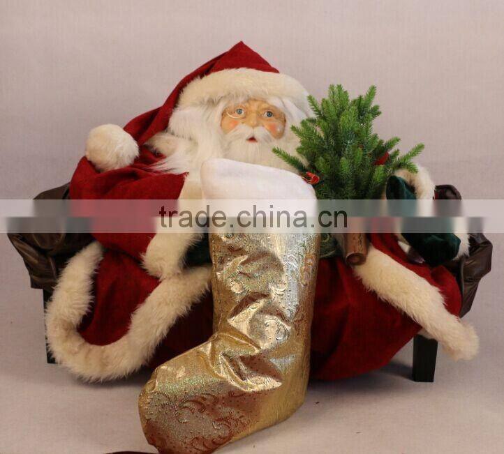 XM-A6032 48 inch High indoor christmas inflatable santa ornament with gifts and lighted tree