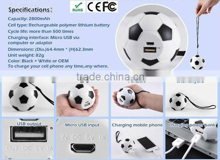 Mini portable football power bank charger for promotion gifts