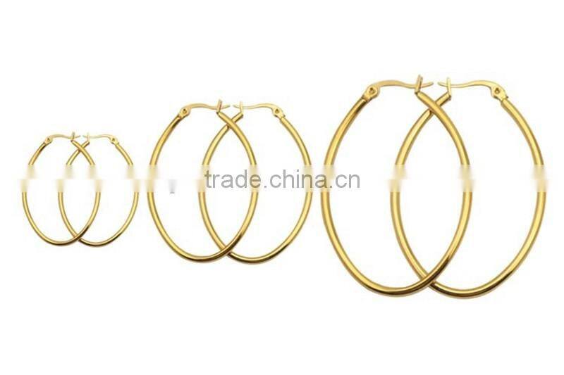 3pcs per set jewelry earrings 316L Stainless steel golden hoop earrings