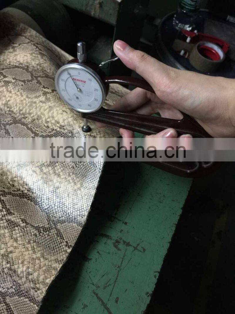 PU synthetic leather for women shoe upper snake skin