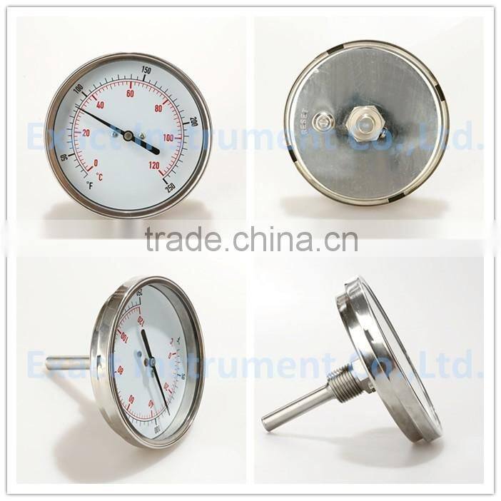 Stainless Steel Bayonet Type Industrial Bimetal Thermometer