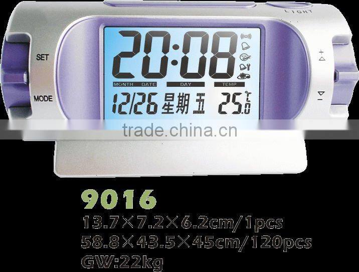 LCD back light clock, digital talking alarm desk clock