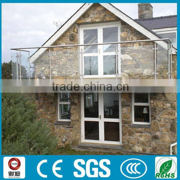 Exterior decorative decking frameless glass railings