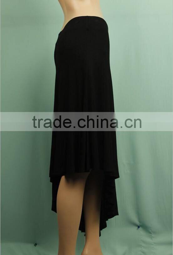 Side long black color women wear long skirt design jersey maxi skirt