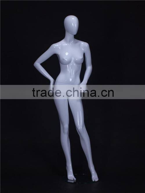 Christmas window display female mannequins with abstract face