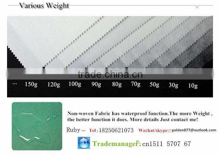 50m nonwoven fabric polypropylene , 40gsm waterproof nonwoven fabric transparent , eco pp nonwoven fabric OEM 160CM