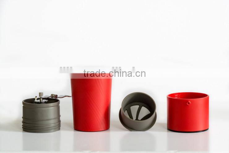 World's First Portable All-in-one Coffee Maker Tumbler Hand Mill Grinder Dripper