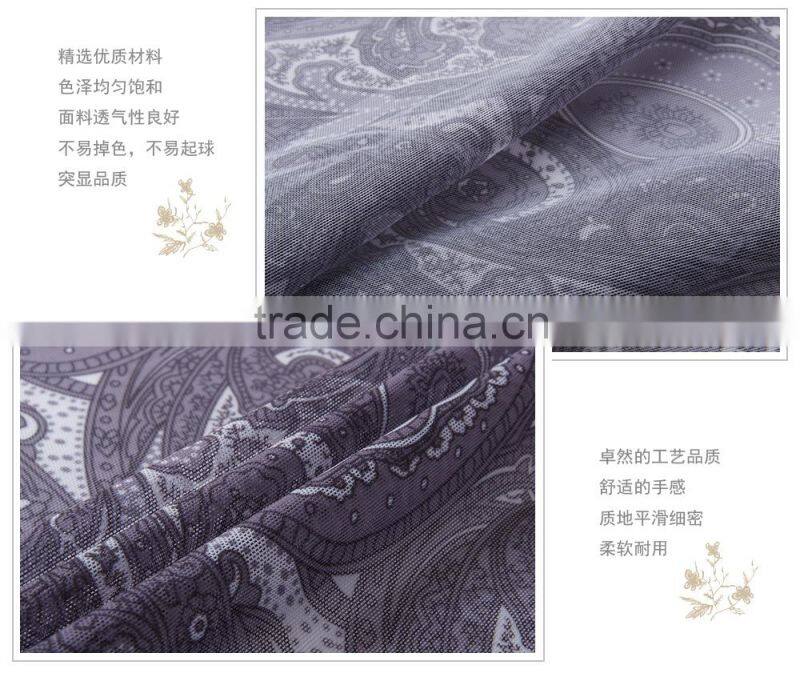 Grey cashew nuts flower mesh spandex nylon N7020 60gsm Elastic printing Fabric OEKO 100