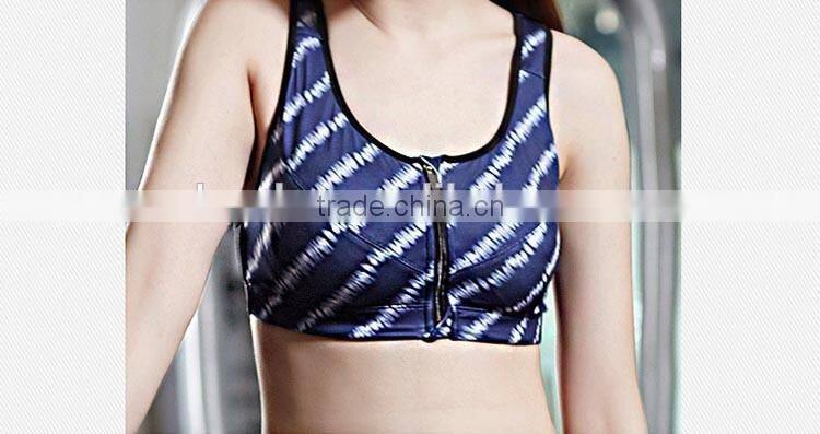 Women's fitness padded Yoga bra quick-drying bra running fashion bra active wear sexy sports bra with zipper