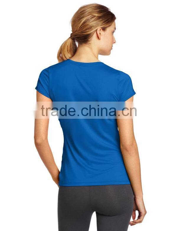 100% polyester v-neck t-shirt