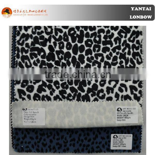 2015 Best sale plush artificial faux fake fur fabric leopard printed