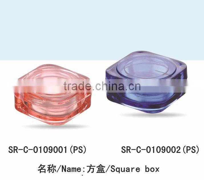 suqare colorful plastic eyes cream lotion bottle cosmetic cream empty jar cream container with cap