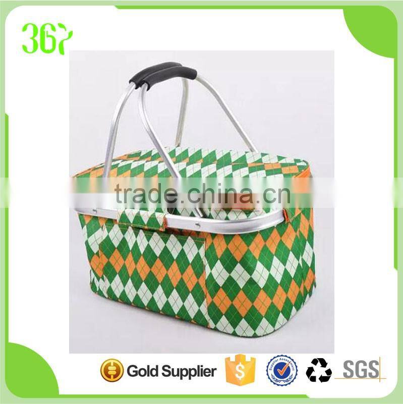 High quality Basket cooler bag picnic bag with PEVA