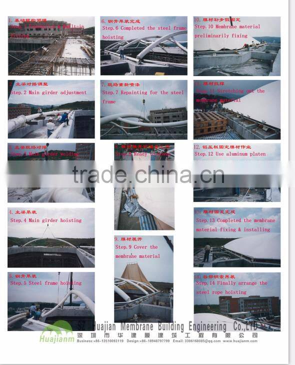 PVDF PTFE self-cleaning economical membrane structure fit for toll station