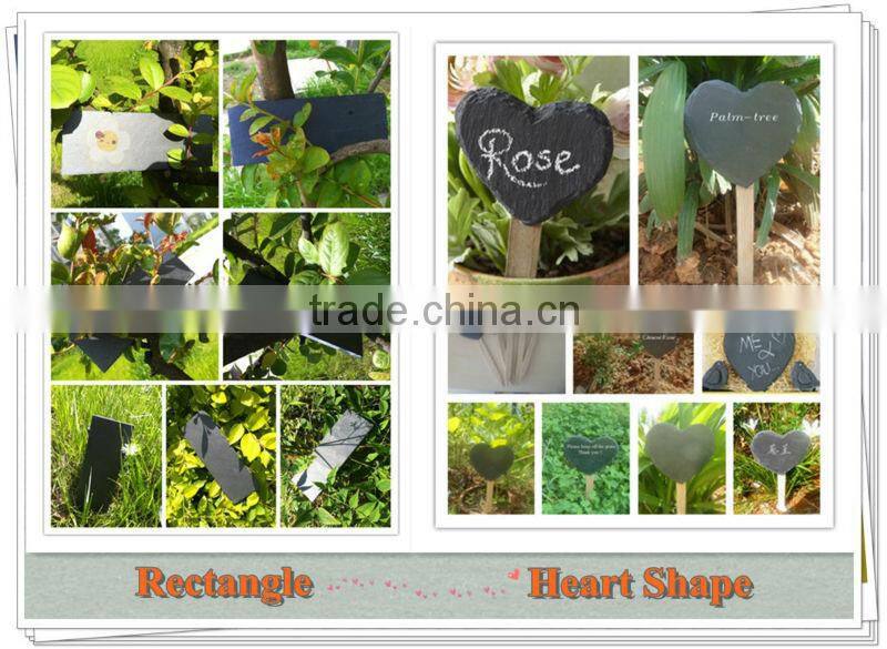 Superb quality natural black stone flower label slate plant marker