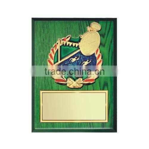 Green wood plaque swimming awards sports plaque