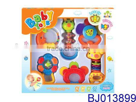 Wholesale Christmas toy funny cartoon animal baby rattle and teether toy
