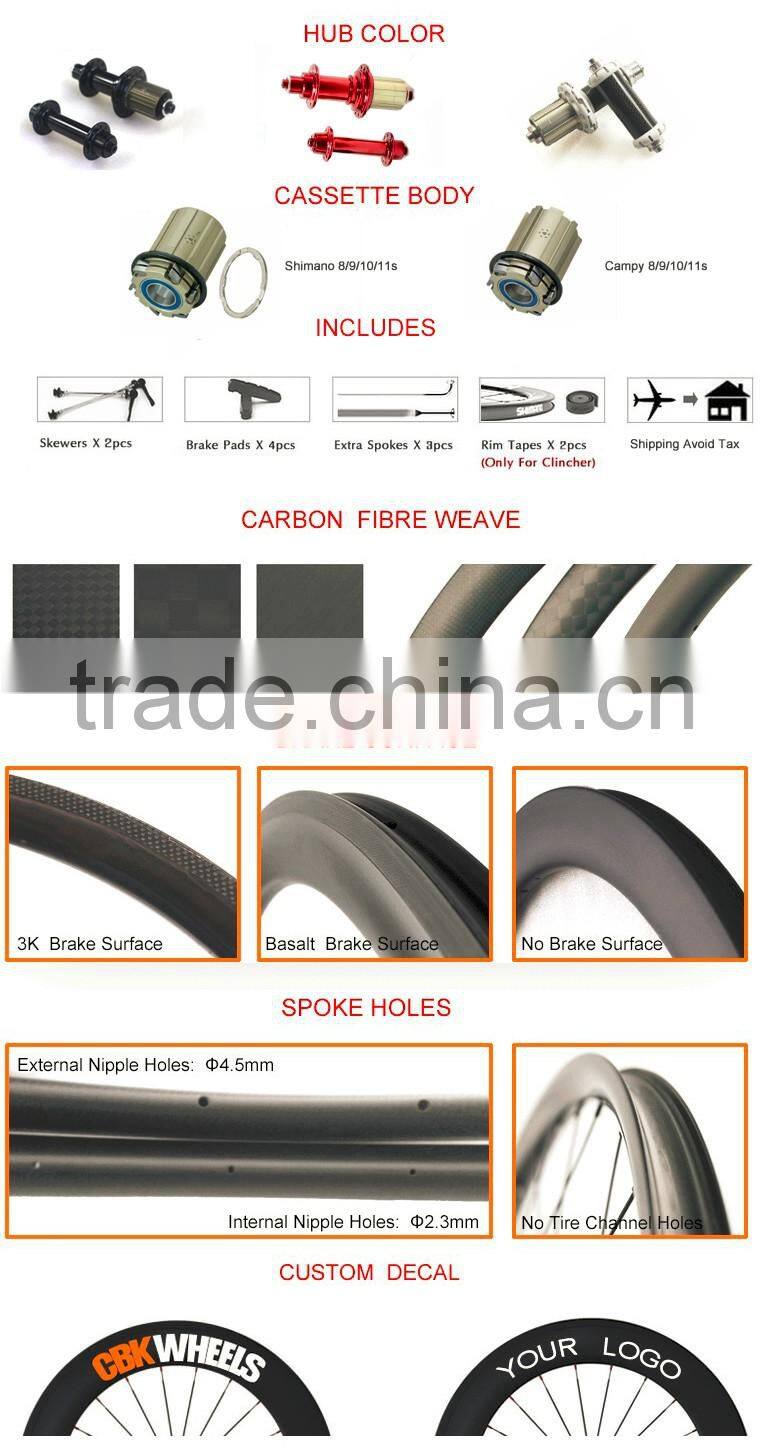 CarbonBikeKits PW50T Wide 50mm Tubular pro carbon wheels