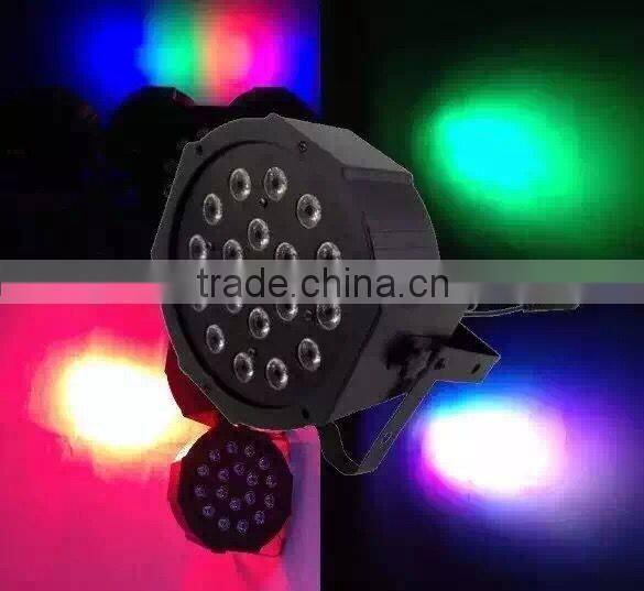 Cheap LED Par Cans Plastic LED Flat Par Light 18LED RGBW 1W