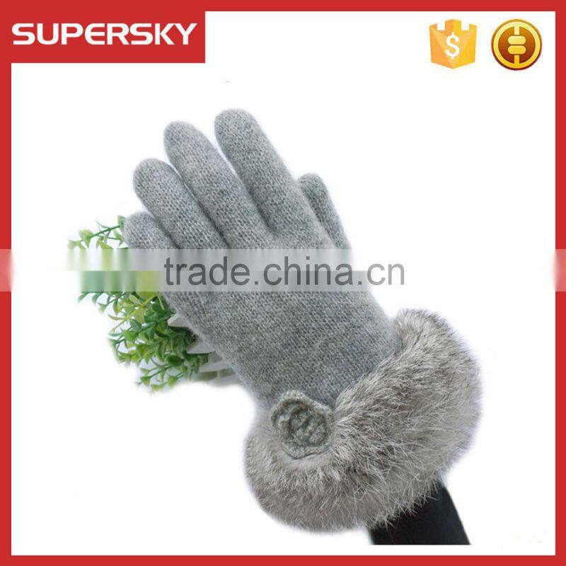 V-364 Plain color slap-up women wool winter warmer gloves magic finger golves