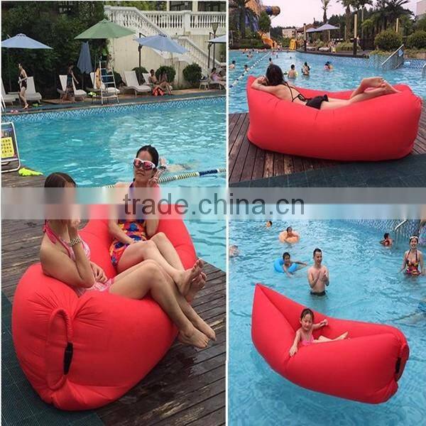 2017 promotional gift items fabric material and living room furniture inflatable lazybag banana sleeping bag
