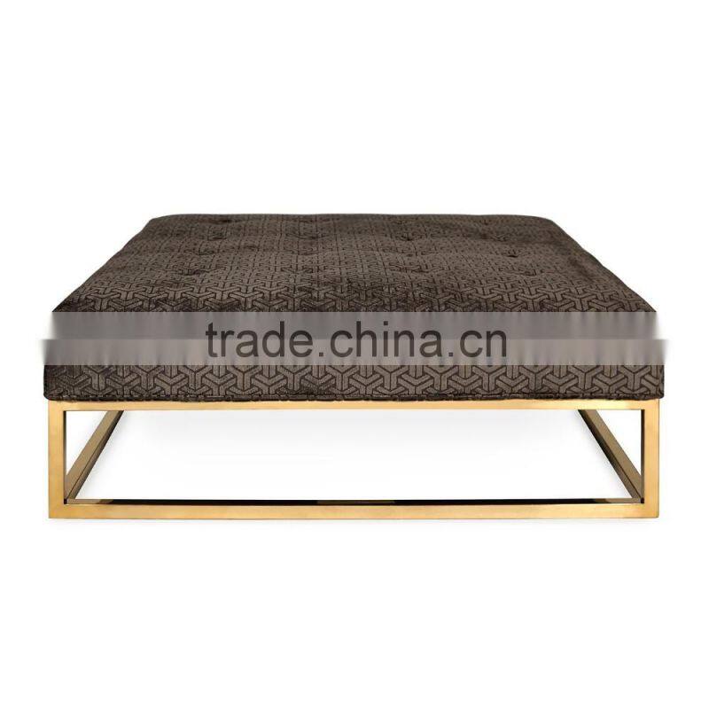 Stainless Steel Tufted Ottoman OT-830